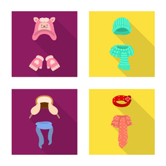 Vector design of shopping and warm sign. Set of shopping and texture stock symbol for web.