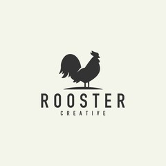 Fototapeta na wymiar Silhouette Rooster logo - vector illustration on a light background