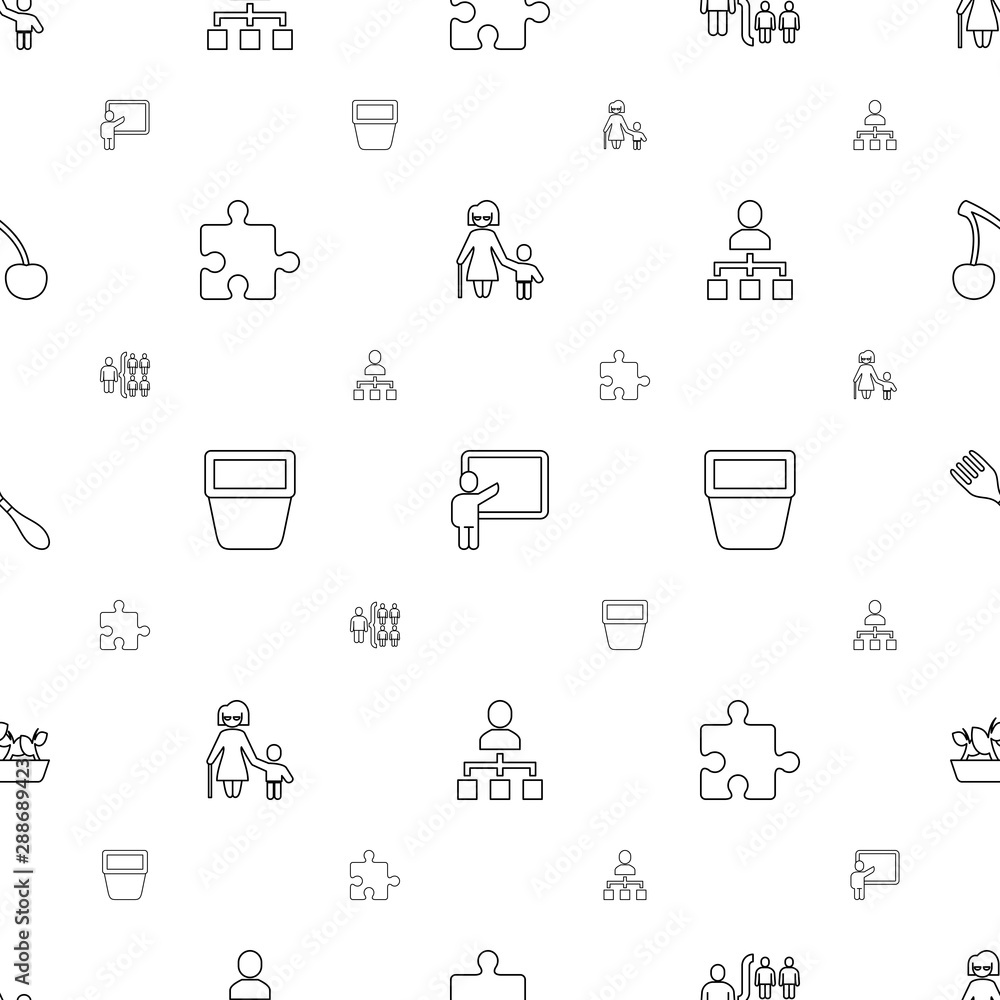 Poster group icons pattern seamless white background