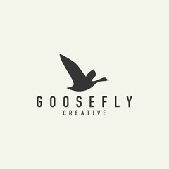 goose silhouette logo - vector illustration on a light background - obrazy, fototapety, plakaty