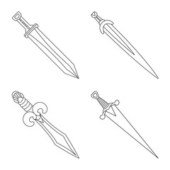 Isolated object of game and armor icon. Collection of game and blade stock vector illustration.