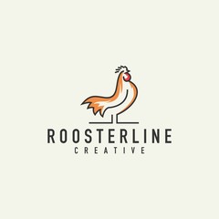 Fototapeta premium Rooster logo - vector illustration on a light background