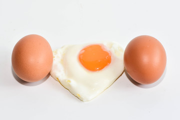 Chicken eggs and Fried eggs