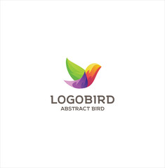Fototapeta na wymiar Abstract Bird Logo Design Creative sign . Colorful Bird Logo Icon Design . Fliying Bird Colorful Logo Design Illustration