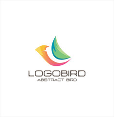 Abstract Bird Logo Design Creative sign . Colorful Bird Logo Icon Design . Fliying Bird Colorful Logo Design Illustration