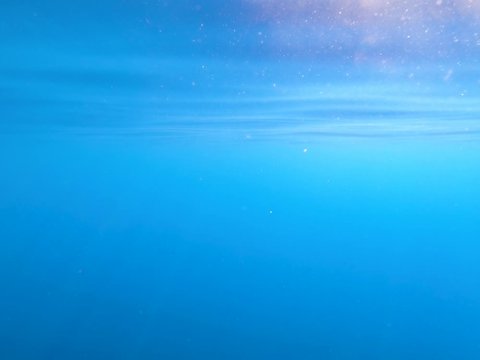 Vue sous la surface de la mer, avec quelques vagues et temps ensoleill&eacute;, d&eacute;cors naturel, fond d'&eacute;cran pour titre
