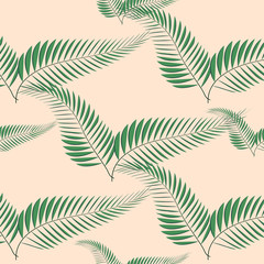 Fototapeta na wymiar Tropical palm leaves, jungle leaves seamless floral pattern background