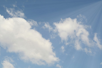 Beautiful daylight with white clouds on the blue sky