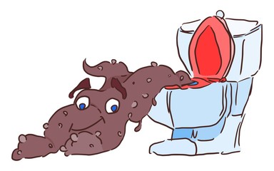 monster from the toilet bright pattern alien brown