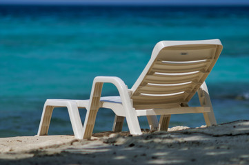 Beach chair on Maafushi Island Maldives