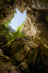 lighting in cave of sand rock