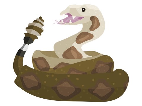 rattlesnake animal cartoon drawing for the holiday