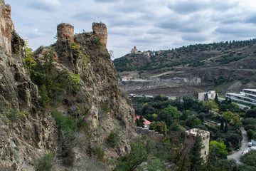 Ruins of Narikala Fortress in Tbilisi, Georgia