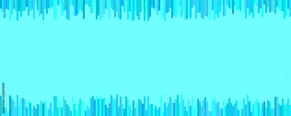 Poster light blue modern banner background template - horizontal vector graphic design from vertical lines