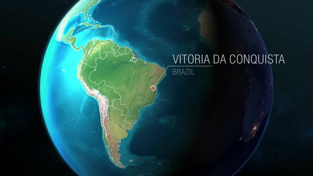 Brazil - Vitoria da Conquista - Zooming from space to earth