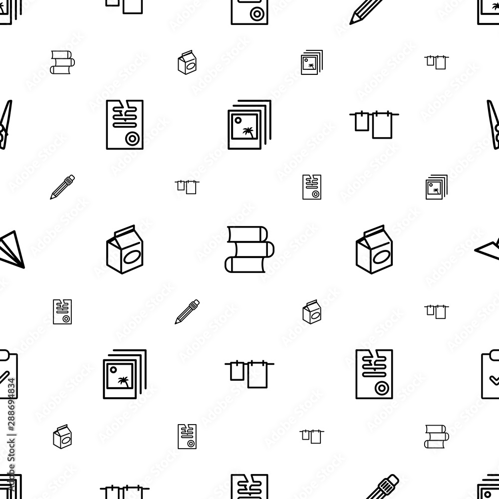 Poster paper icons pattern seamless white background