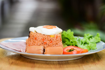 American style breakfast set, fried rice