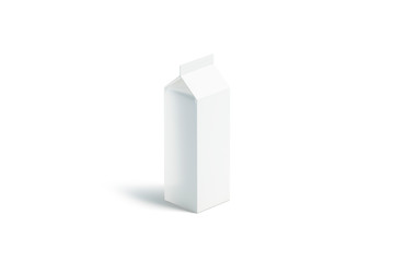 Blank white big milk pack mockup,  side view
