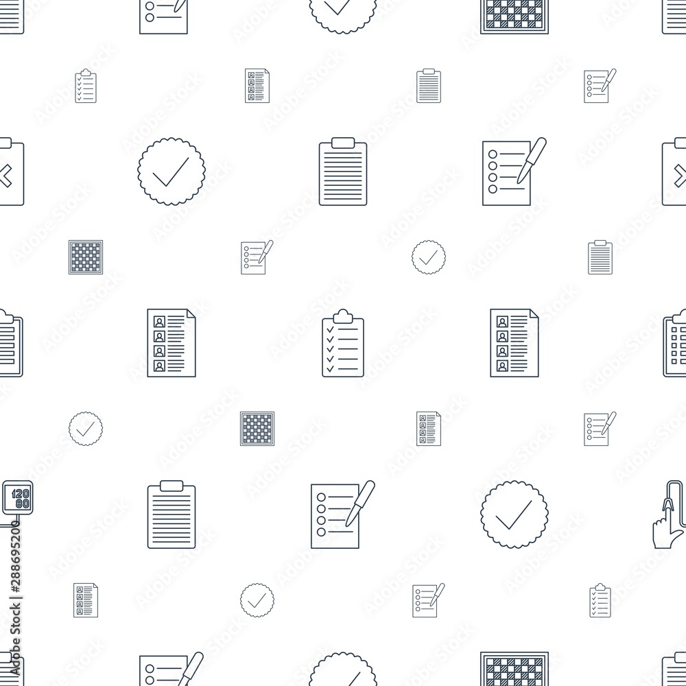Poster check icons pattern seamless white background