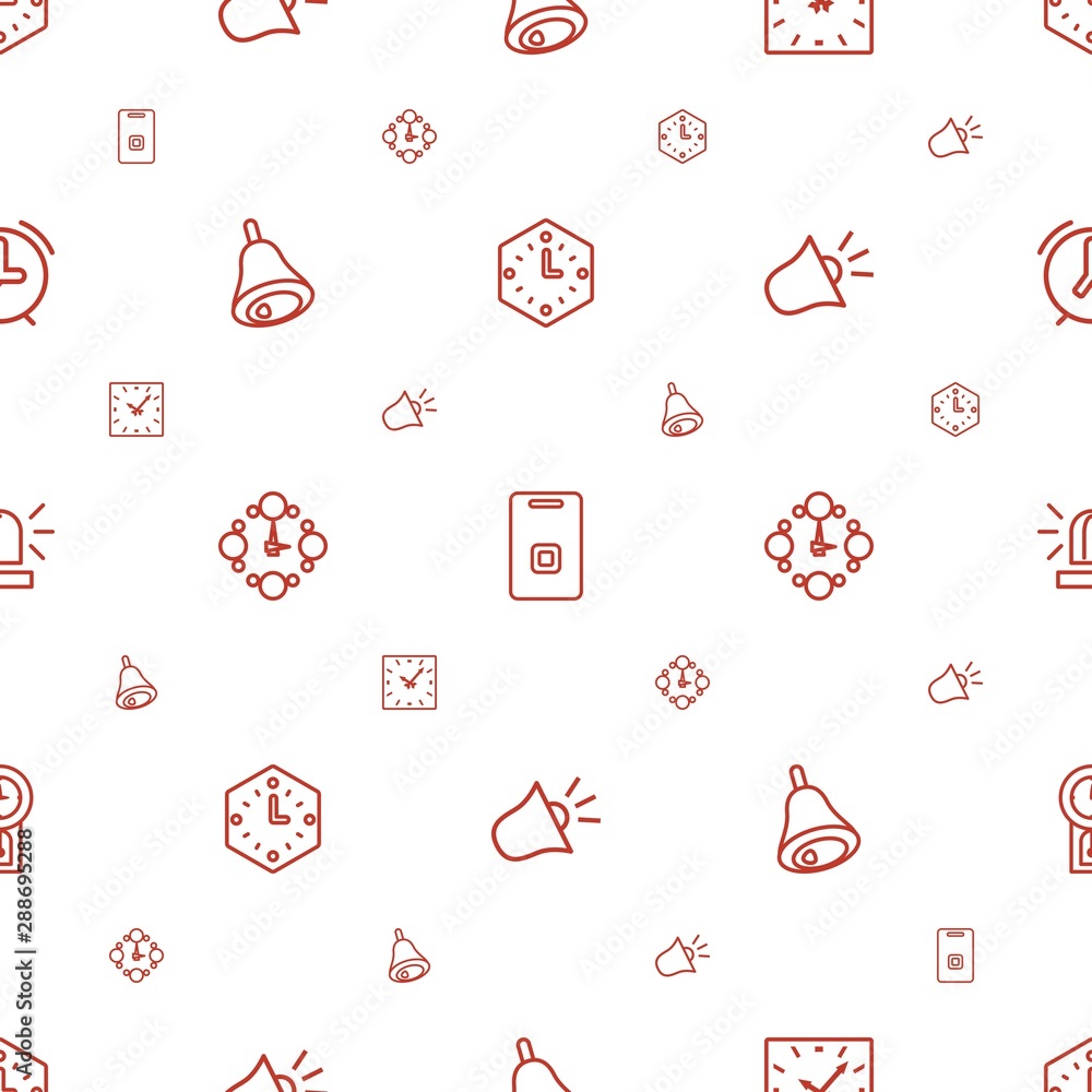 Poster alarm icons pattern seamless white background