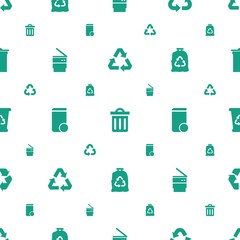 recycling icons pattern seamless white background