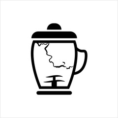 Cracked Broken Blender Mixer Jar Icon, Kitchen Home Electric Appliance