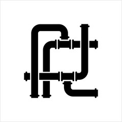 Pipe Icon, Pipe Fitting Icon, Water, Gas, Oil Pipeline, Plumbing Work