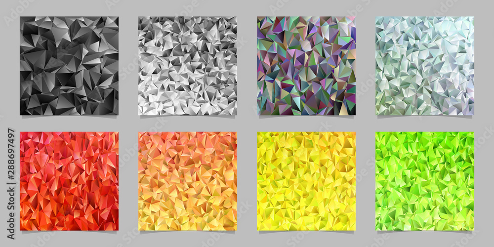 Poster geometrical abstract irregular triangle background set - polygon vector illustration from colored tr