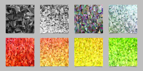 Geometrical abstract irregular triangle background set - polygon vector illustration from colored triangles