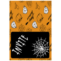 Greeting card, invitation to a holiday, party, event halloween, format A5