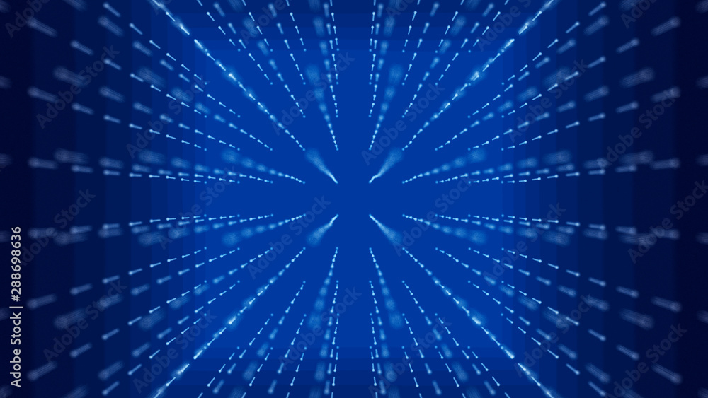 Aufkleber blockchain technology concept. big data visualization. 3d blue illustration. distributed register te