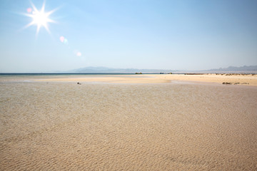 Summer background of beach and sea 