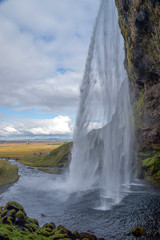 Skógafoss waterfall Iceland - obrazy, fototapety, plakaty