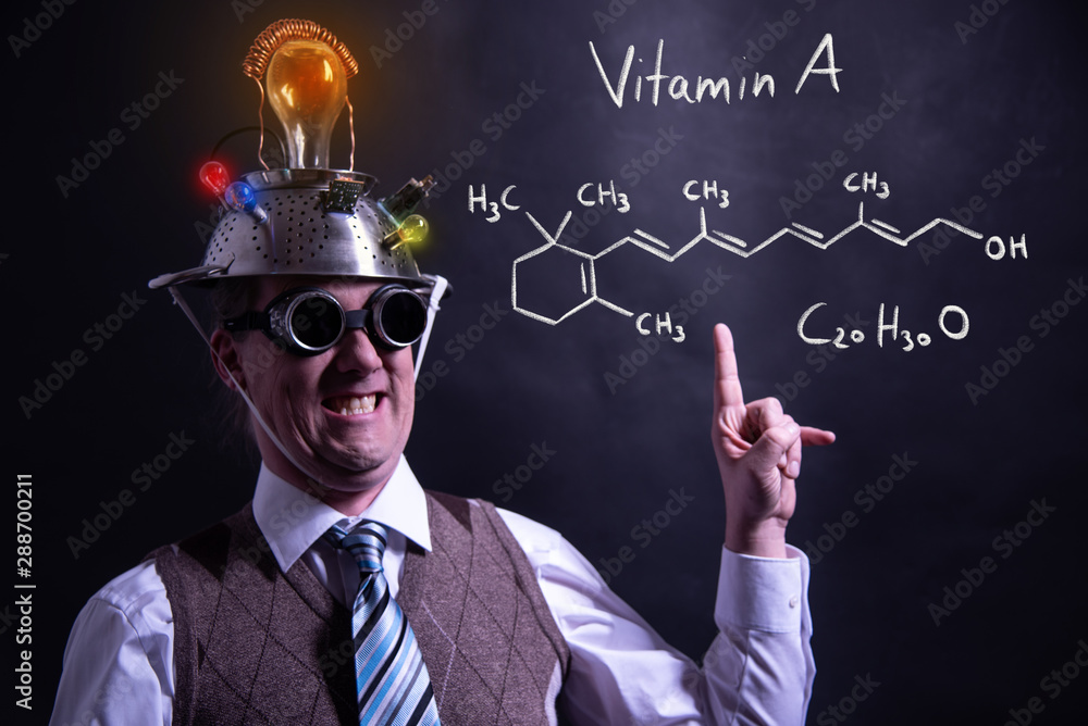 Sticker Nerd presenting handdrawn chemical formula of Vitamin A