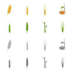 Vector design of agriculture and farming logo. Collection of agriculture and plant vector icon for stock.