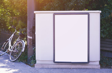 Mockup of a blank empty white advertising urban billboard outdoor, space for design layout.