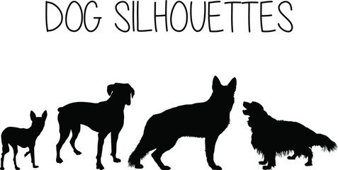 silhouettes of dogs