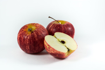 red apples on white background