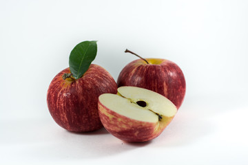 red apples on white background