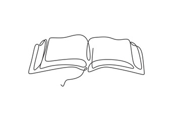 one line drawing of book vector illustration study supply theme for school and education object