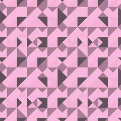 Fototapeta premium Abstract seamless geometric background. Pattern of triangles and squares. Pink and gray colors. Vector. Illustration.