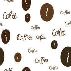 Seamless Coffee and text Pattern