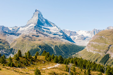 Zermatt, Matterhorn, Sunnegga, Wanderweg, Wallis, Alpen, Zmuttgletscher, Sommer, Schweiz