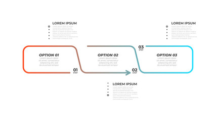 Timeline infographics template with arrows design. Vector eps10 illustration. Can be used for workflow layout, diagram, annual report, web design. Business concept with 3 options, steps or processes.
