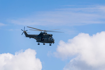 Fototapeta na wymiar Military Helicopter in flight