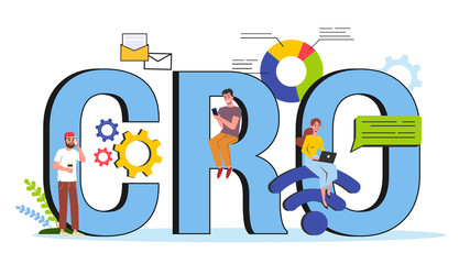 CRO or conversion rate optimization concept. Idea of business