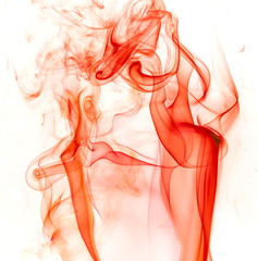 Red smoke on white background