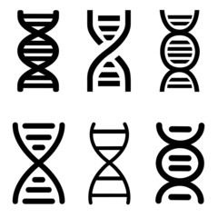 DNA vector icons set. DNA icon. chromosome abstract strand illustration symbol or logo.