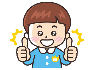 Fototapeta premium サムズアップする園児の男の子