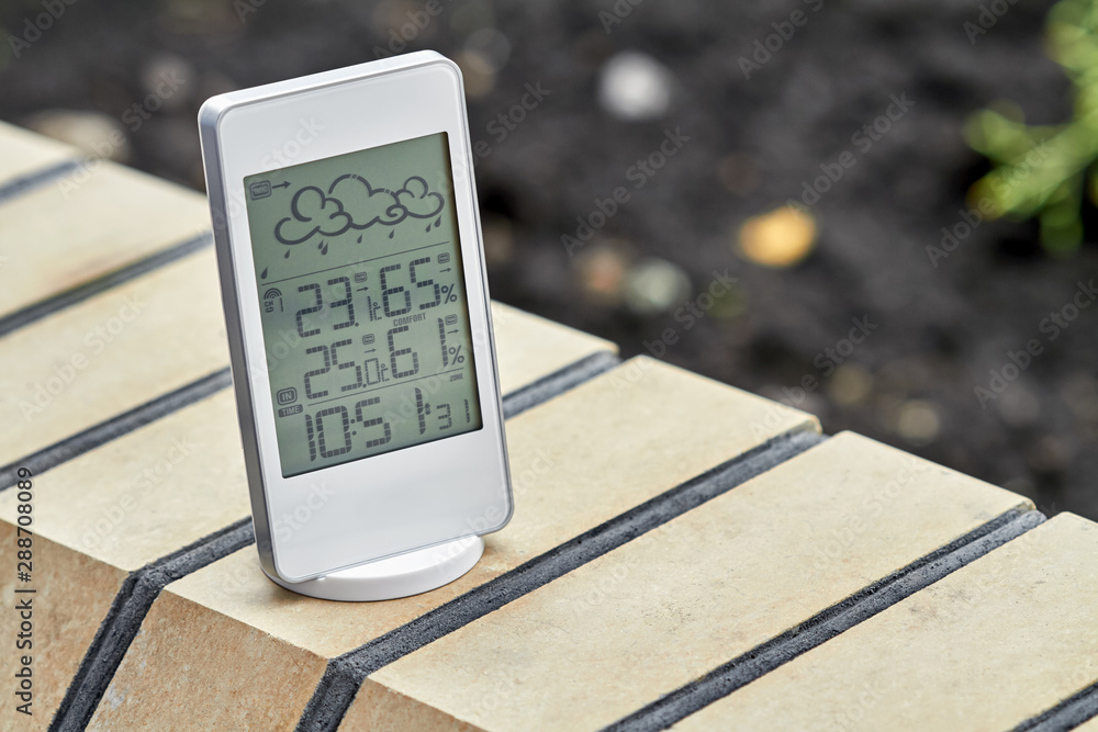 Wall mural best personal weather station device with weather conditions inside and outside. home digital weathe